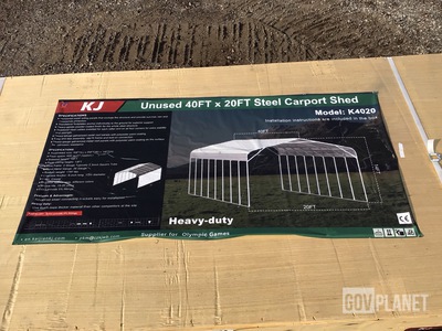 KJ K4020 Steel Carport Shed - Unused