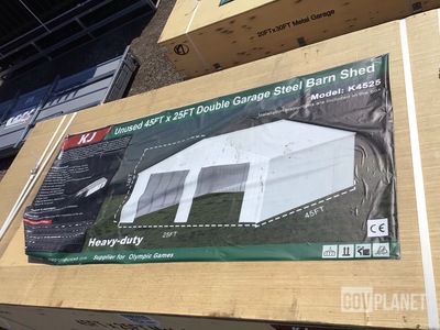 KJ K4525 Double Garage Steel Barn Shed - Unused
