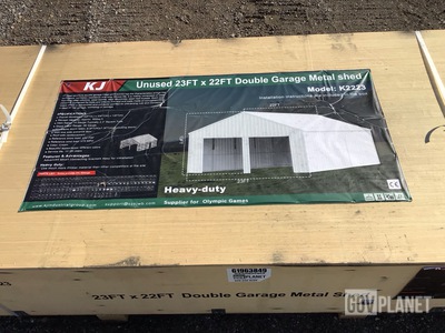 KJ K2223 Double Garage Metal Shed - Unused