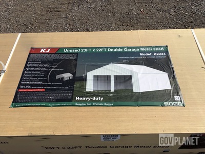 KJ K2223 Double Garage Metal Shed - Unused