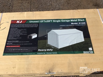 KJ K1220 Single Garage Metal Shed - Unused