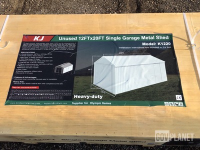 KJ K1220 Single Garage Metal Shed - Unused