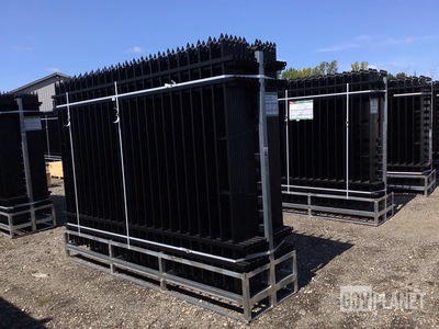 (24) Pieces of KJ Powder Coated Steel Fence w/(25) Post Connectors - Unused