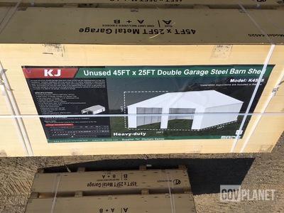 KJ K4525 Double Garage Steel Barn Shed - Unused