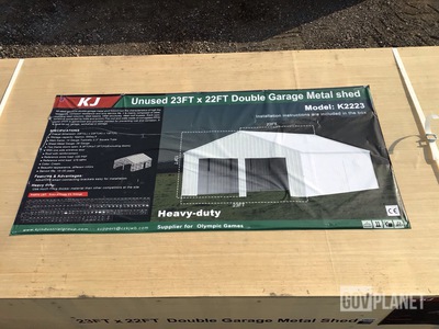 KJ K2223 Double Garage Metal Shed - Unused