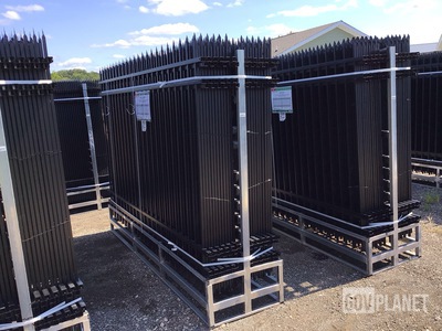 (24) Pieces of KJ Powder Coated Steel Fence w/(25) Post Connectors - Unused