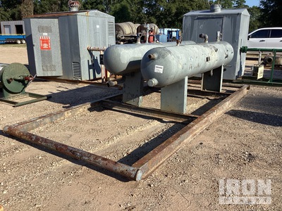 Skid W/24" X 10' 3 Phase Horiz Separator Low Pressure 125Psi & 20" X 10' 2 Phase Horiz Separator High P 1200 Psi معدات ورشة تصنيع النفط المتنوعة