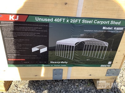 KJ K4020 Steel Carport Shed - Unused