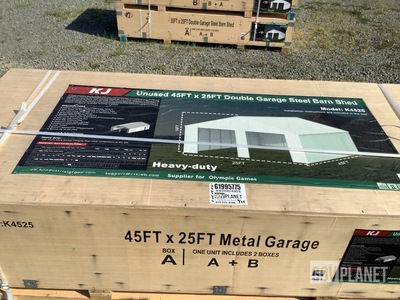 KJ K4525 Double Garage Steel Barn Shed - Unused
