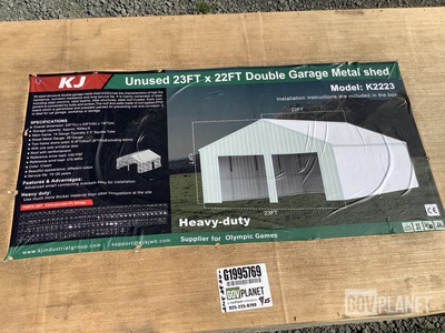 KJ K2223 Double Garage Metal Shed - Unused
