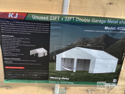 KJ K2223 Double Garage Metal Shed - Unused