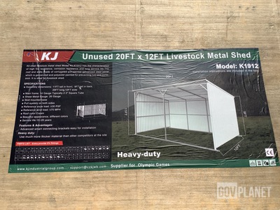 KJ K1912 Livestock Metal Shed - Unused