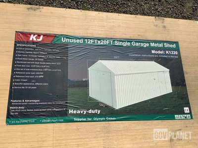 KJ K1220 Single Garage Metal Shed - Unused