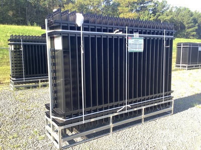 (24) Pieces of KJ Powder Coated Steel Fence w/(25) Post Connectors - Unused