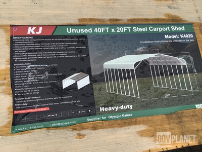 KJ K4020 Steel Carport Shed - Unused