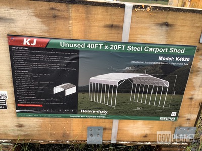 KJ K4020 Steel Carport Shed - Unused