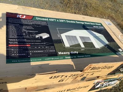 KJ K4525 Double Garage Steel Barn Shed - Unused