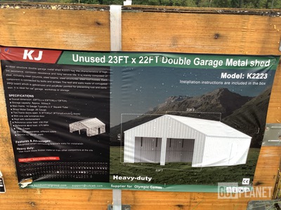 KJ K2223 Double Garage Metal Shed - Unused
