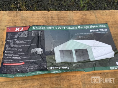 KJ K2223 Double Garage Metal Shed - Unused