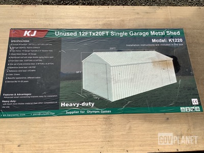 KJ K1220 Single Garage Metal Shed - Unused