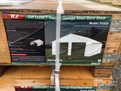 KJ K3325 Double Garage Steel Barn Shed - Unused