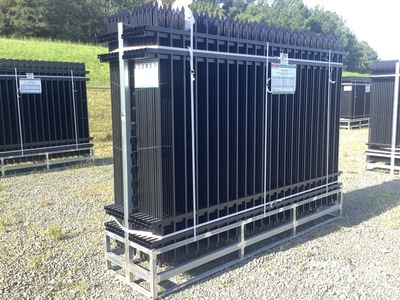 (24) Pieces of KJ Powder Coated Steel Fence w/(25) Post Connectors - Unused