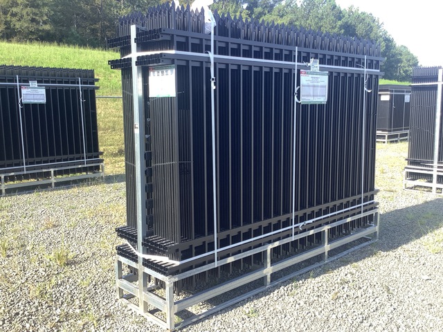 (24) Pieces of KJ Powder Coated Steel Fence w/(25) Post Connectors - Unused