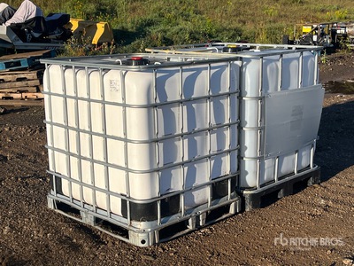 Quantity of (2) 250 Gallon Plastic Water Totes