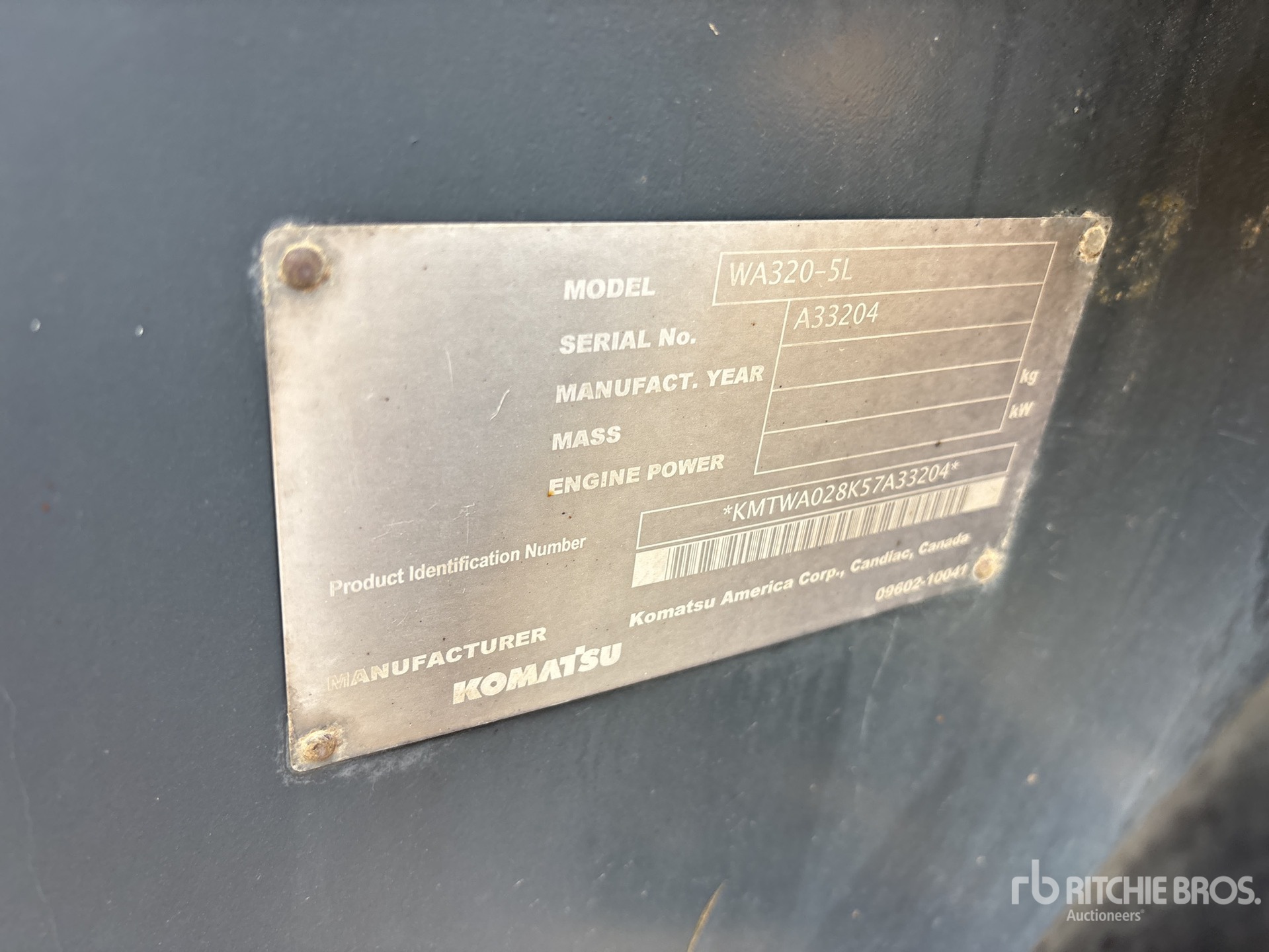 2007 Komatsu WA320-5 Wheel Loader