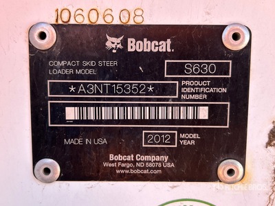 2012 Bobcat S630 Ładowarka o sterowaniu burtowym