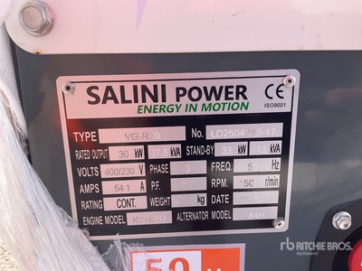 Salini VG-R30 30kW Generator Set (Unused)