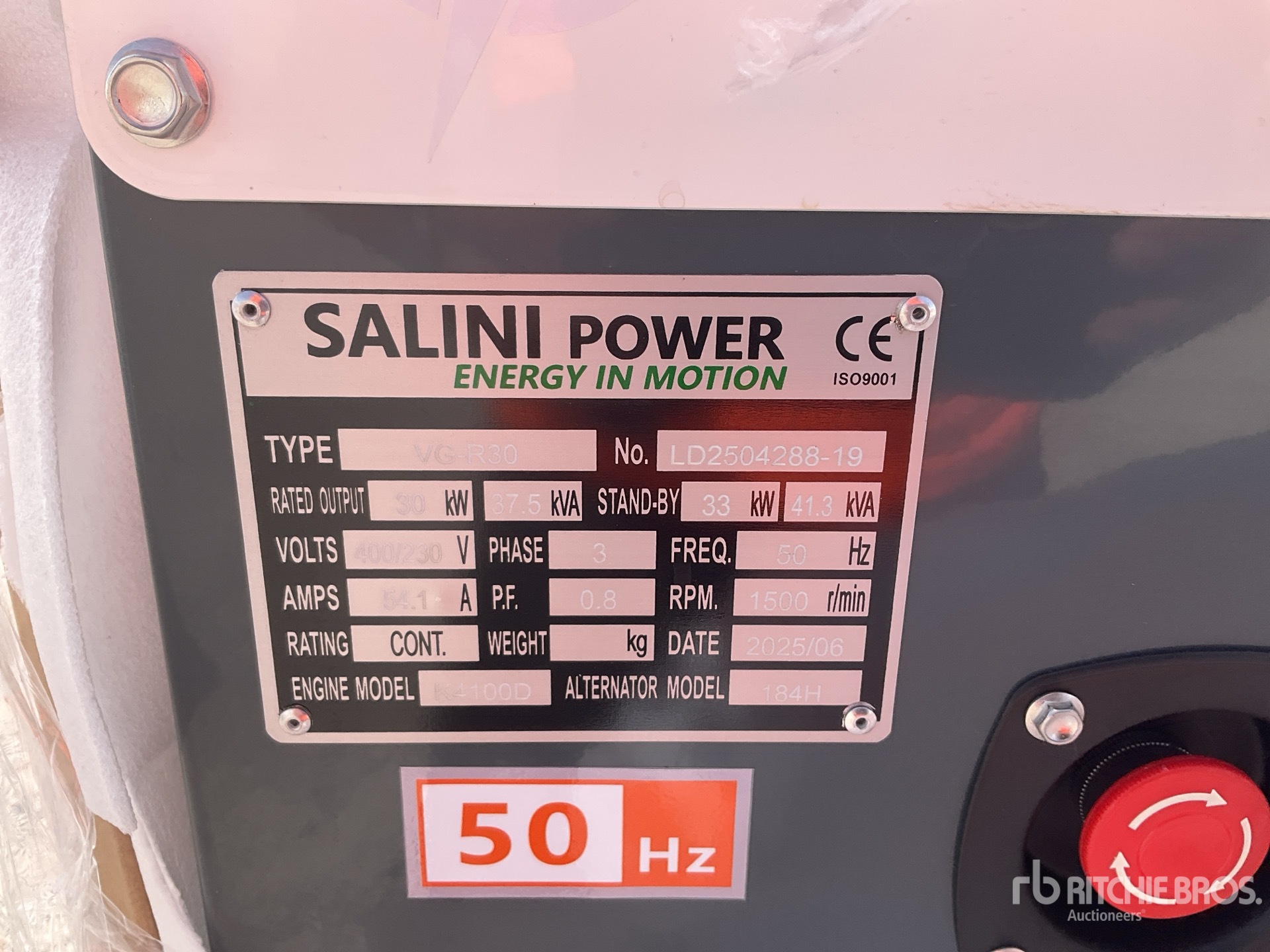 Salini VG-R30 30kW Generator Set (Unused)