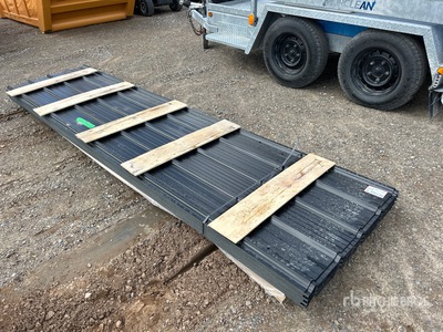 Quantity of (150) Sheets Black Steel Siding Roofing 12ft X 3ft 5,400 SQFT 産業関連 - その他 (Unused)