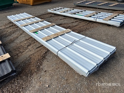 Quantity of (120) Sheets White Steel Siding Roofing 16 ft X 3 ft 5,760 SQFT (Unused)