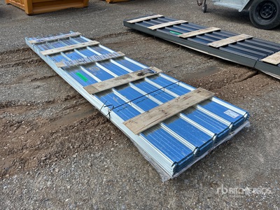 Quantity of (140) Sheets Galvanized Steel Siding Roofing 12ft X 3ft 5,040 SQFT 産業関連 - その他 (Unused)