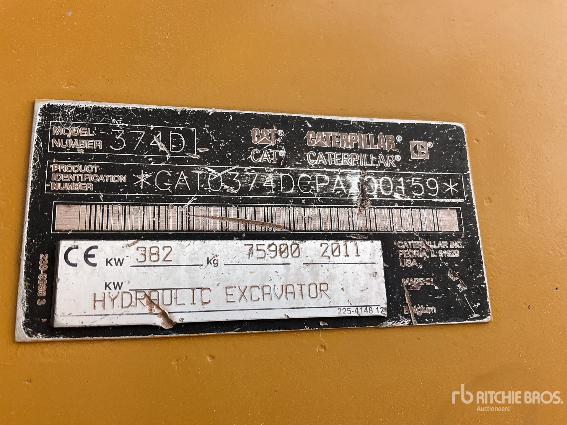 2011 Cat 374DL Pelle Hydraulique sur Chenilles