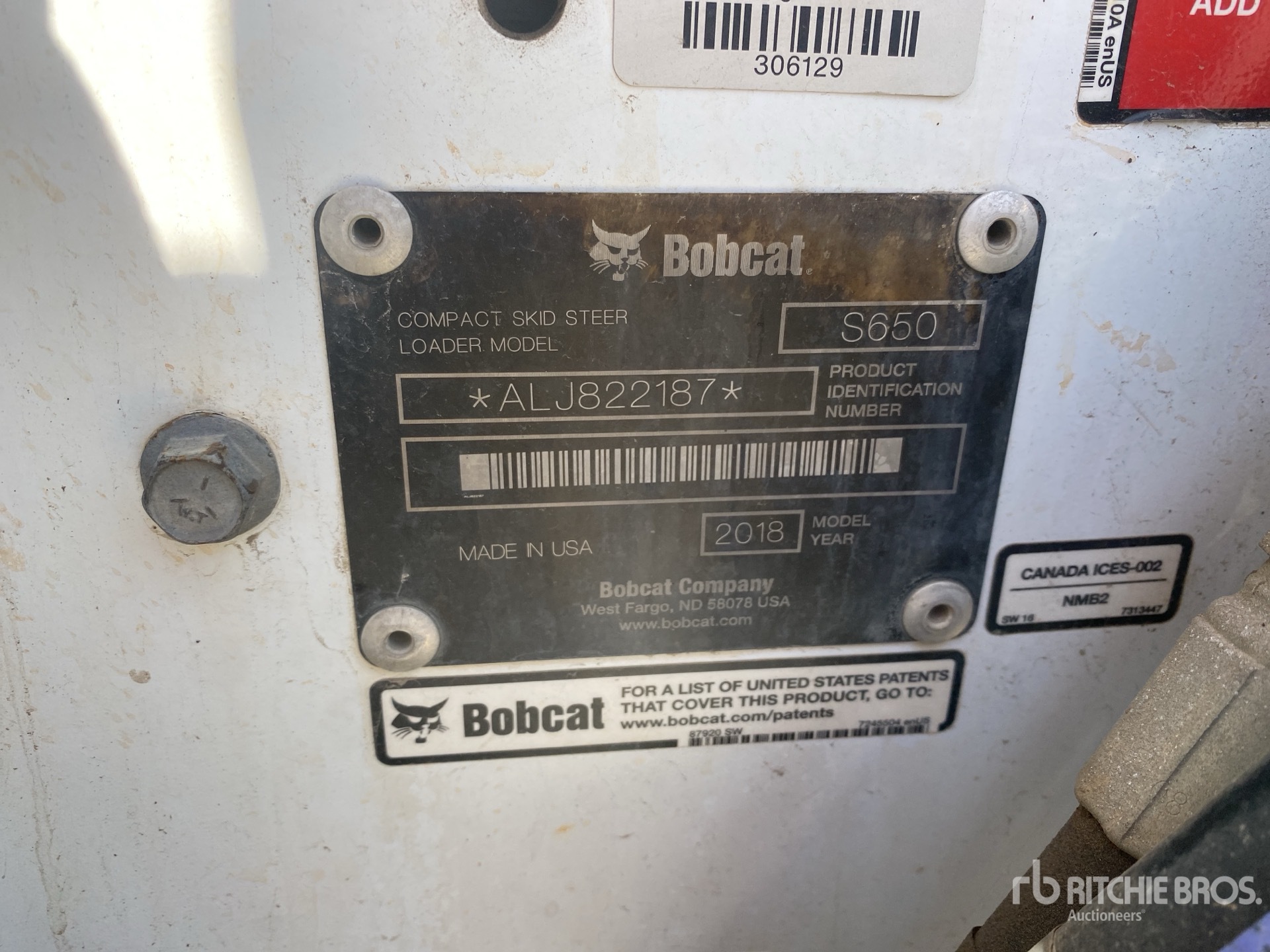 2017 Bobcat S650 Chargeuse à direction à glissement
