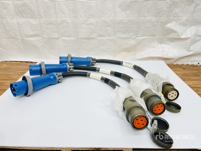 Quantity of (3) 100 Amp Amphenol Female to Hubbell Power Adapters (Unused)
