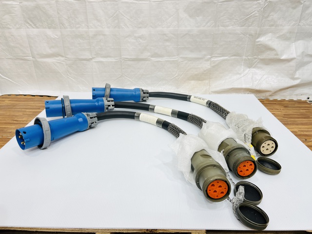 Quantity of (3) 100 Amp Amphenol Female to Hubbell Power Adapters (Unused)