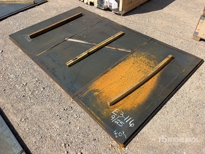 Quantity of (10) 5 ft 1 in x 8 ft 6 in 10 Ga Steel Plates