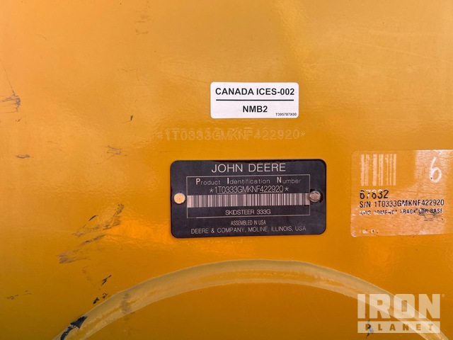 MINI CARGADOR SOBRE ORUGAS 2022 JOHN DEERE 333G