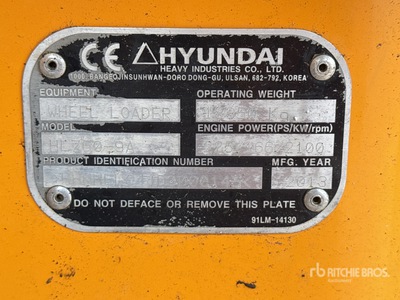 2013 Hyundai HL 760-9A Chargeuse Sur Pneus Pala cargadora