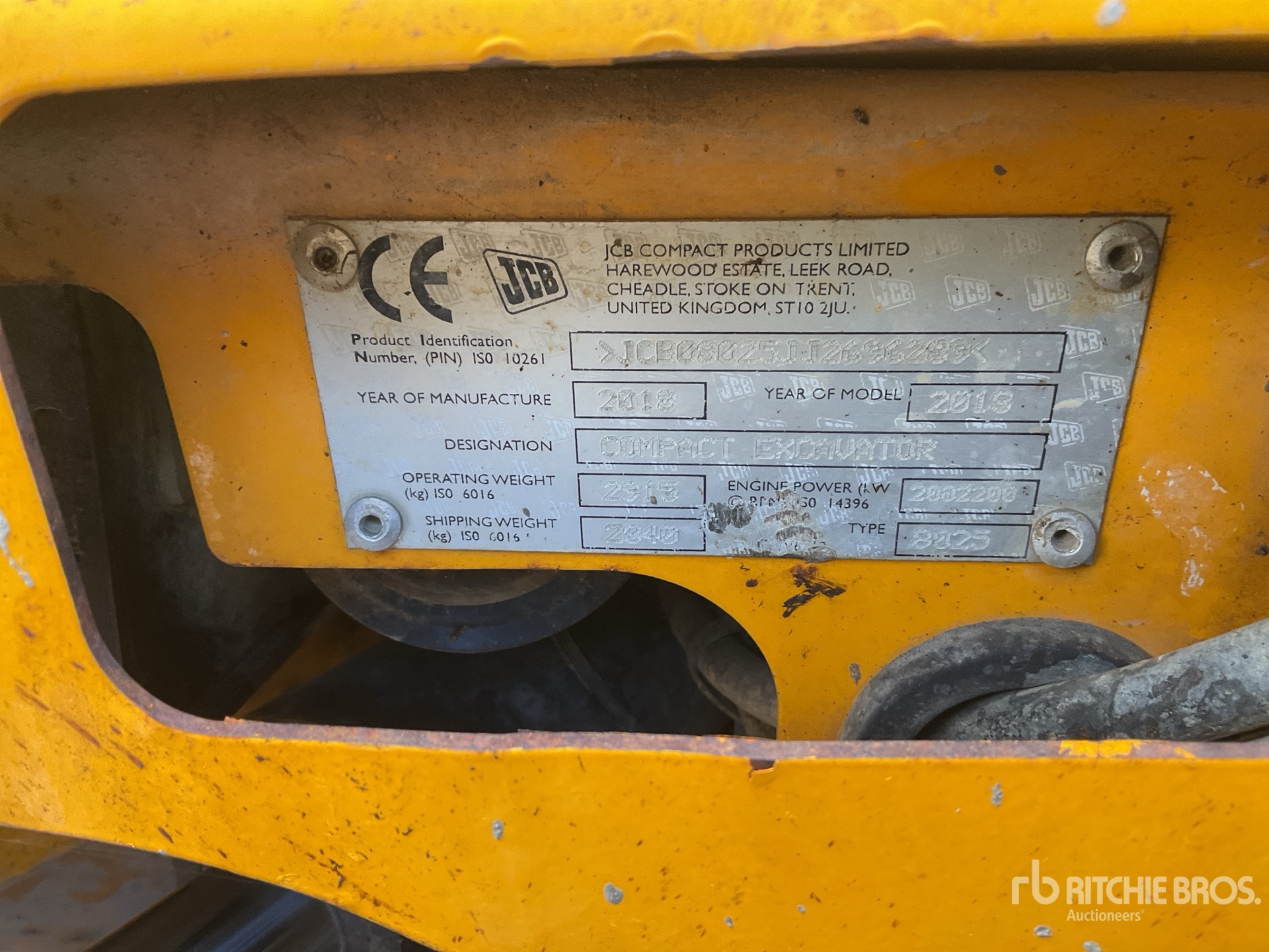 2018 JCB 8025 Tracked Excavator