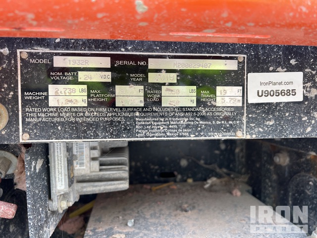 ELEVADOR TIJERA 2019 JLG 1932R