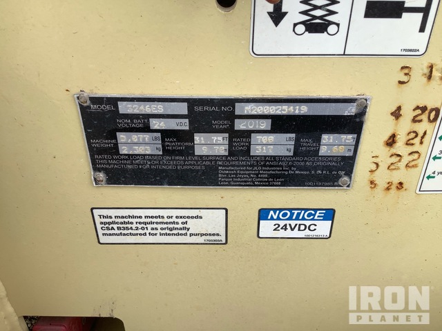 ELEVADOR TIJERA 2019 JLG 3246ES