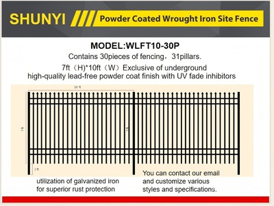 Quantity of (30) 2025 SHUNYI WLFT10-30P 10 ft x 7 ft Powder Coated Wrought Iron Ogrodzenie terenu (Unused)