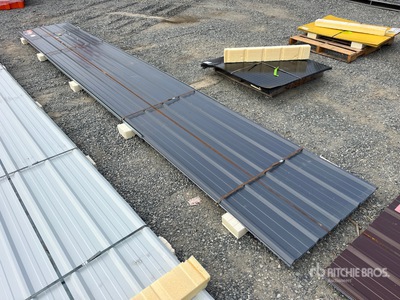Quantity of (20) 20 ft x 3 ft Metal Grey Roof Panels Articoli da ferramenta e di consumo (Unused)