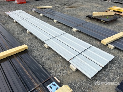 Quantity of (20) 20 ft x 3 ft White Metal Roof Panels (Unused)