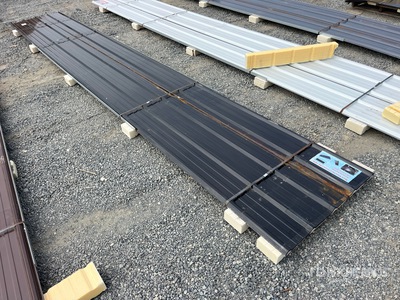 Quantity of (20) 20 ft x 3 ft Black Metal Roof Panels (Unused)