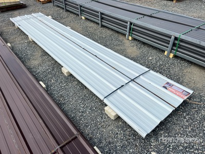 Quantity of (30) 16 ft x 3 ft White Metal Roof Panels (Unused)